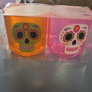 Vibrant Skull Plastic Cups